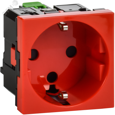 Розетка з/к з/ш б/з бл. красная