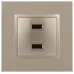 14-4110-04 ЭРА Устройство зарядное USB, 230В/5В-2100мА, IP20, Эра Elegance, шампань (6/60/960)
