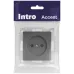 Розетка Intro Accent 6-201-07 , 2P, 16А-250В, IP20, СУ, графит