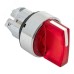 Исполнительный механизм переключателя SB4 красный на 2 положения с фиксацией, с подсветкой с короткой ручкой IP65