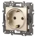 14-2101-04 ЭРА Розетка 2P+E Schuko, 16A-250В, IP20, Эра Elegance, шампань (10/100/2800)