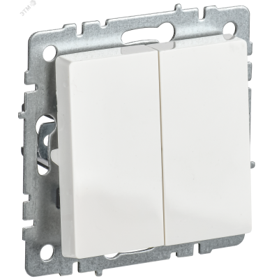 BRITE Выключатель 2-клавишный 10А ВС10-2-0-БрБ белый