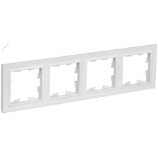 BRITE Рамка 4-местная РУ-4-БрАБ арктический белый IEK