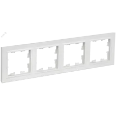 BRITE Рамка 4-местная РУ-4-БрАБ арктический белый IEK