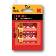 Батарейки Kodak R14-2BL SUPER HEAVY DUTY Zinc [KCHZ-2] (20/200/8400)