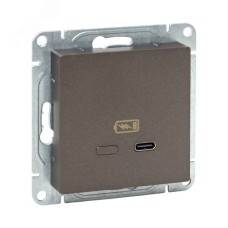 Механизм розетки USB-С  быстрая  мокко Эпика EKF