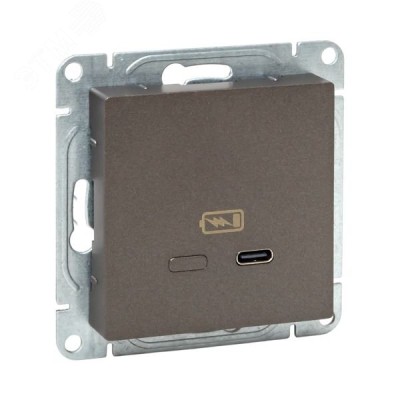 Механизм розетки USB-С  быстрая  мокко Эпика EKF