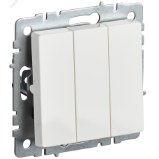 BRITE Выключатель 3-клавишный 10А ВС10-3-0-БрБ белый