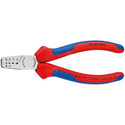 Пресс-клещи для обжима контактных гильз 4 гнезда 025-25мм (AWG 23-13) L=145мм 2-компонентные рукоятки