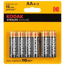 Батарейка LR6-4+2BL XTRALIFE Alkaline