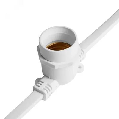 Гирлянда 230V  100 E27 белый, шаг 25cm, IP 65, 25м +1,5м шнур,  CL25-25