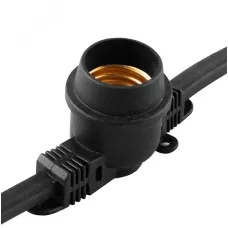 Гирлянда 230V  400 E27 черный, шаг 25cm, IP 65, 100м +1,5м шнур,  CL25-100