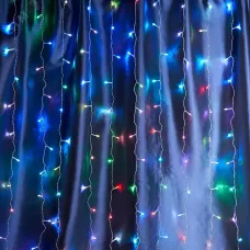 Гирлянда - занавес 230V 160 LED 1,5*1,5м, мультиколор плавная смена цветов, IP44 , сетевой шнур 3м в комплекте, CL18