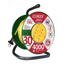 Удл-ль сил ТМ Союз сил. на катушке с 4 гн. 4000 Вт 30м