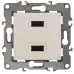 12-4110-02 ЭРА Устройство зарядное USB, 230В/5В-2100мА, IP20, Эра12, слоновая кость (6/60/1920)