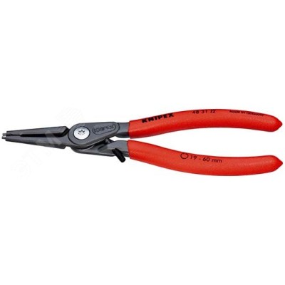 Щипцы прецизионные для внутренних стопорных колец с ограничителем раскрытия прямые губки посадочный размер 19-60мм диаметр наконечников 18м