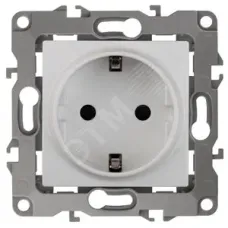 12-2101-01 ЭРА Розетка 2P+E Schuko, 16A-250В, IP20, Эра12, белый (10/100/2800)