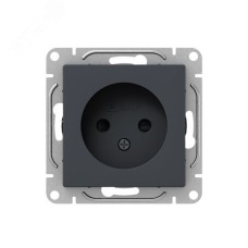 Механизм розетки  16А  без заземления  со шторками  графит Эпика EKF