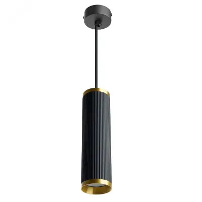 Светильник потолочный на подвесе MR16 35W, 230V, GU10,  чёрный, античное золото D55*H200 ML1908