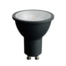 Лампа светодиодная, (7W) 230V GU10 2700K MR16 в черном корпусе с линзой 110 градусов, LB-1607