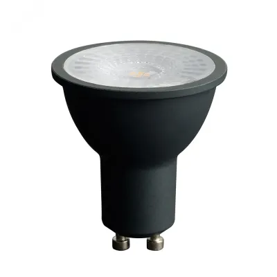 Лампа светодиодная, (7W) 230V GU10 2700K MR16 в черном корпусе с линзой 110 градусов, LB-1607