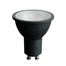 Лампа светодиодная, (7W) 230V GU10 4000K MR16 в черном корпусе с линзой 110 градусов, LB-1607