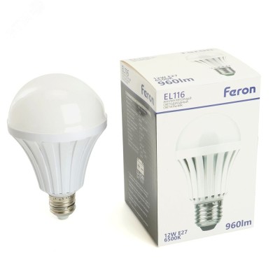 Лампа светодиодная LED 12W аккумуляторная 6500K Е27 постоянная