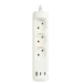 Удлинитель электрический U-3-1,5m-USB-W 3 розетки + 3xUSB A+C 1,5м 10А белый