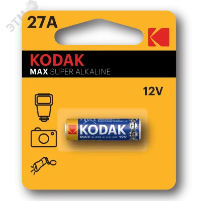 Батарейка Kodak 27A-1BL MAX SUPER Alkaline [K27A-1, GP27A, MN27] (60/240/28800)