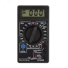 MTM DT830B Мультиметр цифровой, портативный,1999 отсчетов, батарея крона, ручная регулировка, черный