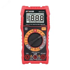 MTM HT108 Мультиметр цифровой, 2000 отсчетов, 2 батареи тип ААА 1,5В, ручная регулировка, красный, TM STEKKER