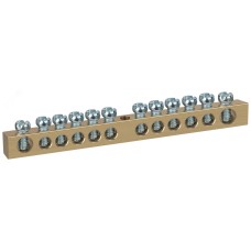 Шина ЭРА NO-122-16 PEN земля-ноль 6х9мм 12/1 латунная с креплениями по центру