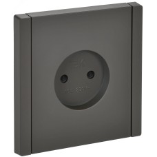 FORTE&PIANO Розетка 1-местная без заземления с защитными шторками винтовое крепление 10А FP317 серый IEK