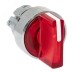 Исполнительный механизм переключателя S4 красный на 2 положения возвратный без фиксации, с подсветкой с короткой ручкой IP65