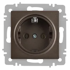 Розетка Intro Accent 6-202-08 2P+E Schuko, 16А-250В, IP20, СУ, бронза
