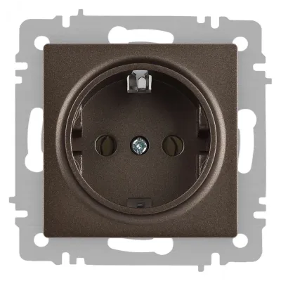 Розетка Intro Accent 6-202-08 2P+E Schuko, 16А-250В, IP20, СУ, бронза
