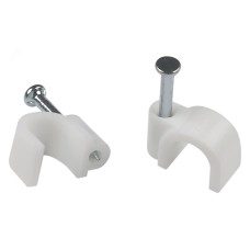 Скоба пластиковая ЭРА NO-225-277 крепежная круглая 7 мм белая (10 шт/уп)