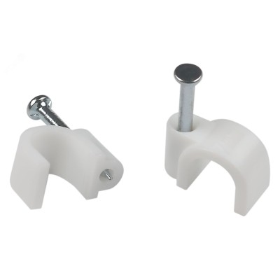 Скоба пластиковая ЭРА NO-224-566 крепежная круглая 4 мм белая (50 шт/уп)