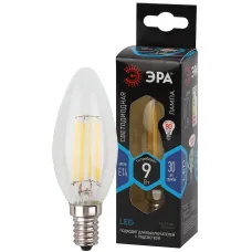 Лампочка светодиодная ЭРА F-LED B35-9w-840-E14 Е14 / Е14 9Вт филамент свеча нейтральный белый свет