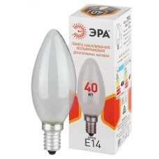 Лампа накаливания 40Вт 230В свеча матовая цветная коробка Е14 B-40-E14-230-FR
