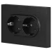 Розетка Intro Accent 6-205-05 2X2P+E Schuko, 16А-250В, IP20, СУ, AL/CU, антрацит