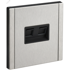 FORTE&PIANO Розетка двойная RJ11+RJ45 кат.5E FP735M металл никель IEK