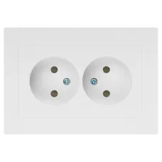 Розетка Intro Accent 6-204-01 2х2P, 16А-250В, IP20, СУ, AL/CU, белый