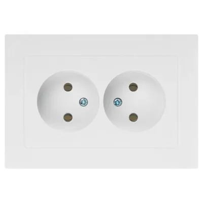 Розетка Intro Accent 6-204-01 2х2P, 16А-250В, IP20, СУ, AL/CU, белый