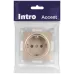 Розетка Intro Accent 6-202-04 2P+E Schuko, 16А-250В, IP20, СУ, шампань