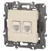 14-3108-02 ЭРА Розетка 2хRJ45, IP20, сл.кость (10/100/1200)