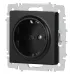 Розетка Intro Accent 6-202-05 2P+E Schuko, 16А-250В, IP20, СУ, антрацит