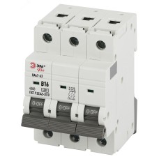 Автоматический выключатель ЭРА PRO VA63-3P16B6 ВА47-63 3P 16А кривая B 6кА
