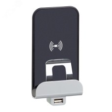 Беспроводное зарядное устройство Qi 5В с USB A 5В слоновая кость ETIKA