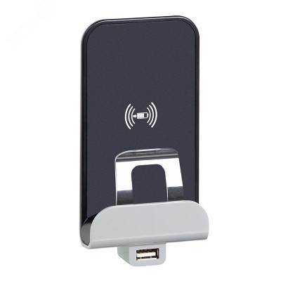Беспроводное зарядное устройство Qi 5В с USB A 5В слоновая кость ETIKA